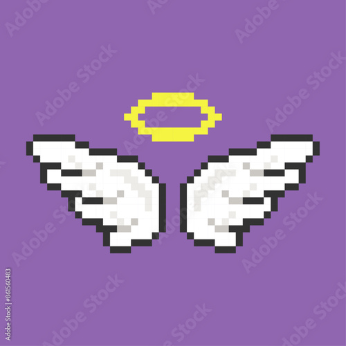 angel wings icon pixel art