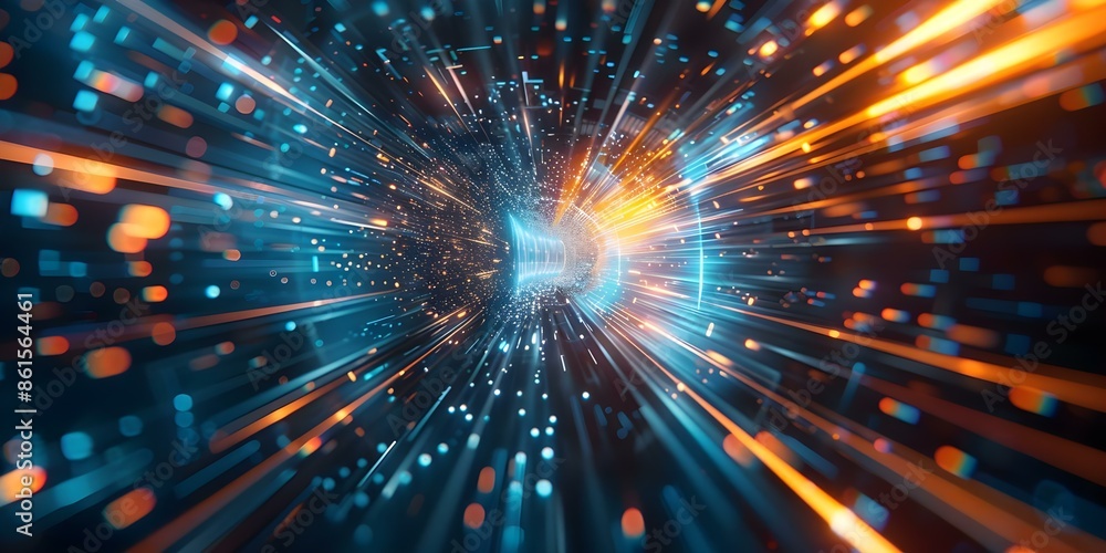 Fototapeta premium Dynamic Lighting Effects Abstract Futuristic Background with Motion Blur. Concept Abstract Art, Futuristic, Dynamic Lighting, Motion Blur, Background