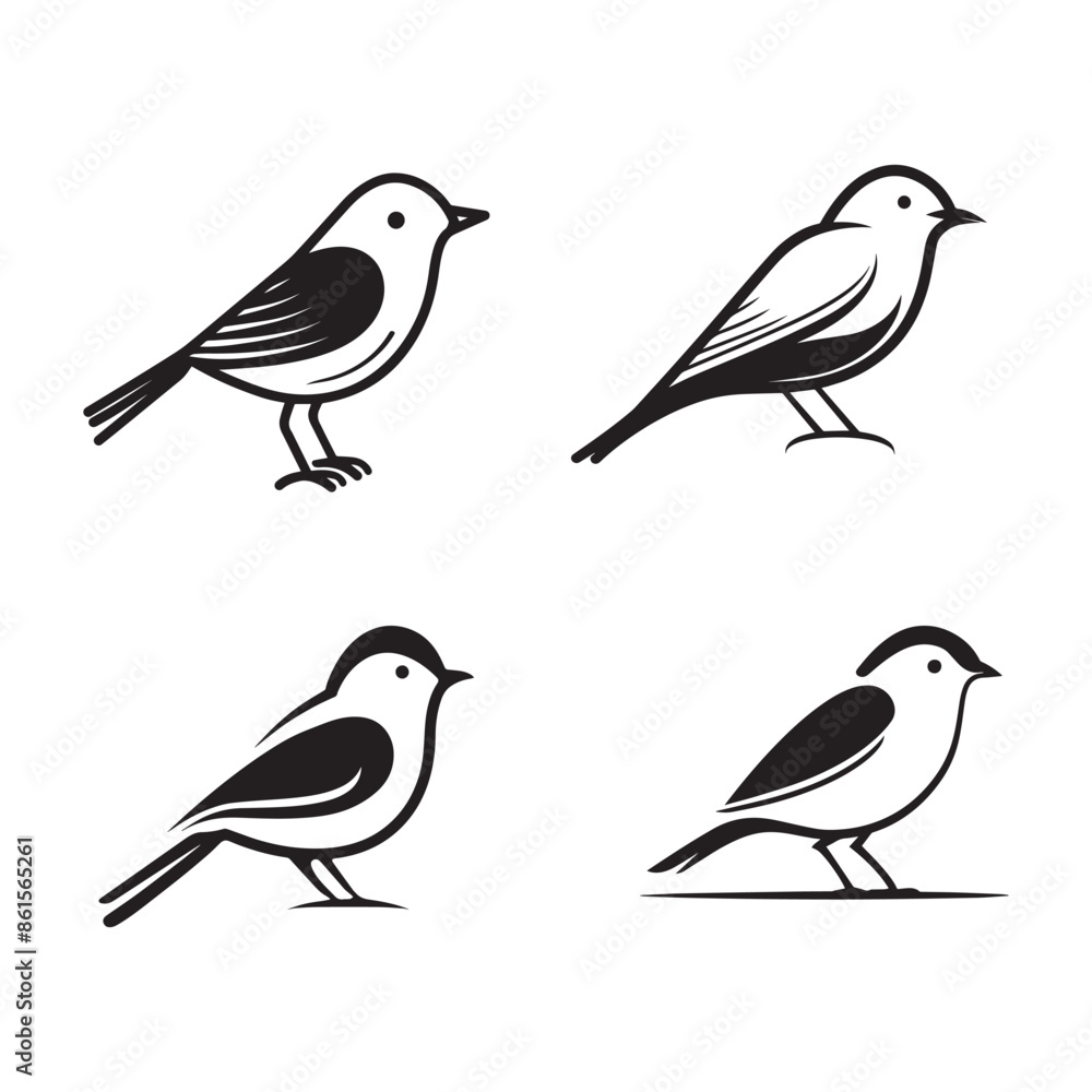 Minimal birds black icon, illustration, vector on white background Minimal birds black icon, illustration, vector on white background