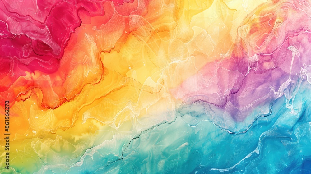 Fototapeta premium Generative AI of Abstract Rainbow Paint Flow in Alcohol Ink Concept for Pride Month Celebrations, Colorful Art Illustrations, and Symbolic Equality Representation