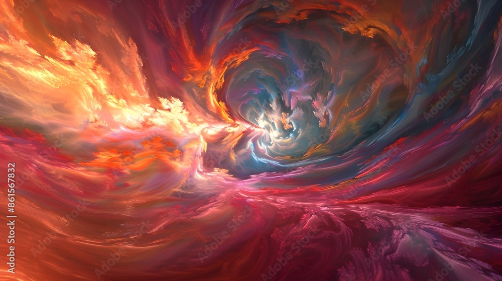 Swirling Energetic Sky with Dynamic Vibrant Clouds in Abstract Impressionist Style Swirling Energetic Sky with Dynamic Vibrant Clouds in Abstract Impressionist Style