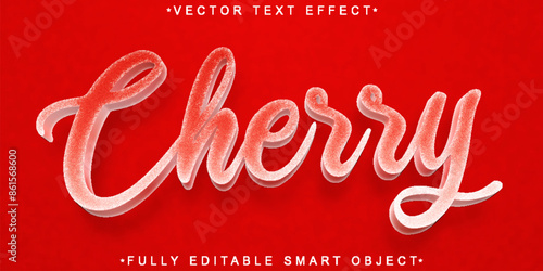 Red Cherry Vector Fully Editable Smart Object Text Effect