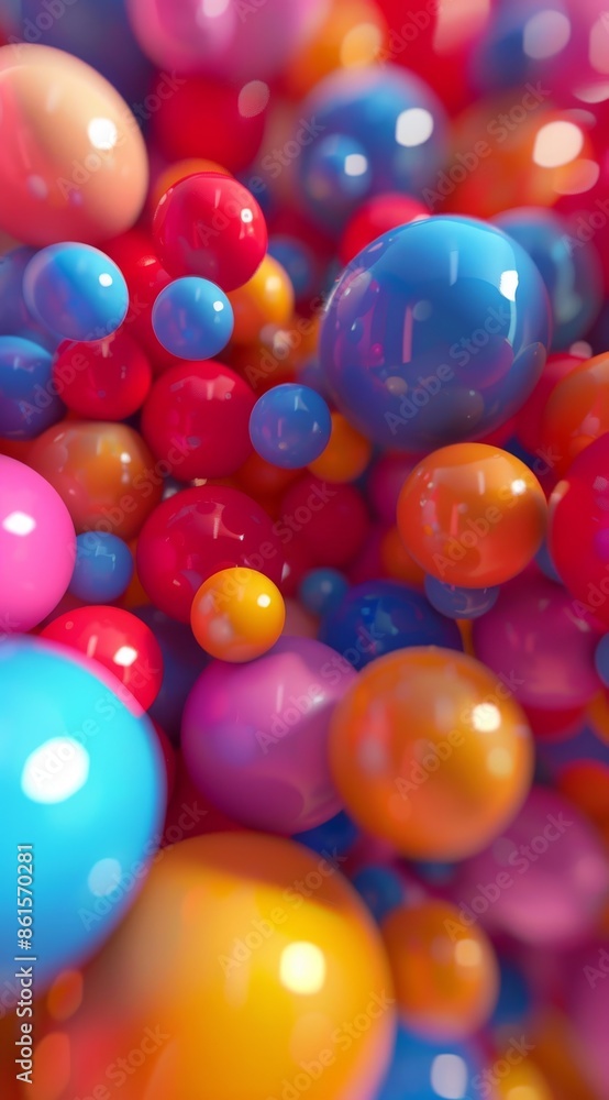 Colorful abstract 3D spheres background bursting with vibrant colors and energy Colorful abstract 3D spheres background bursting with vibrant colors and energy