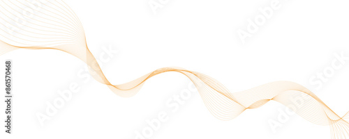 Vector abstract background with dynamic orange waves, lines and particles.	
