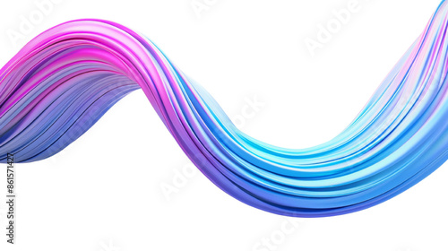 3d abstract blue purple wave fluid isolated on transparent background