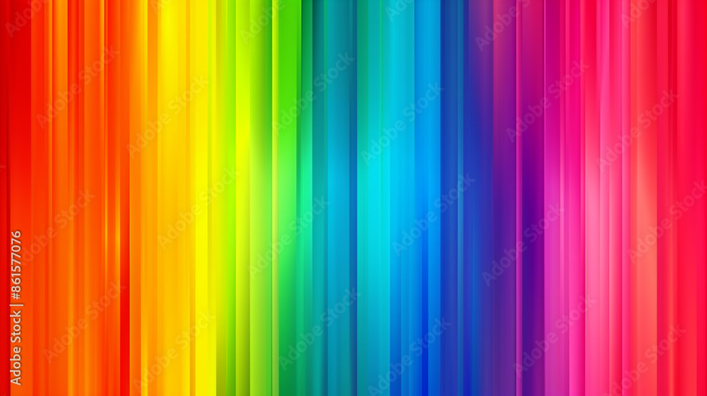 Obraz premium A rainbow is shown in full color, with each color distinctly visible. The rainbow appears to be a vibrant and cheerful scene, with the colors blending to create a sense of harmony