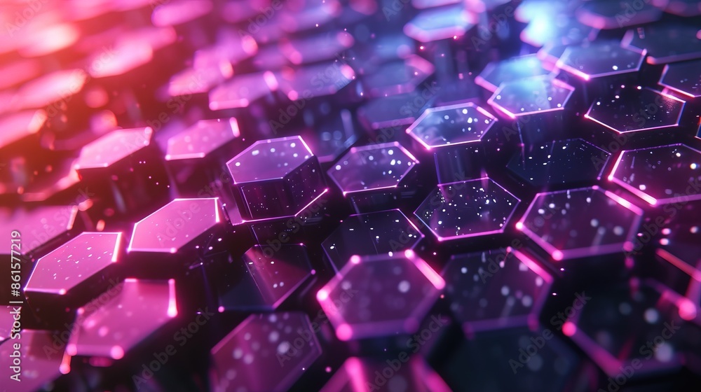 Abstract futuristic luxurious digital geometric technology hexagon background banner illustration 3d - Glowing purple pink hexagonal 3d shape texture Abstract futuristic luxurious digital geometric technology hexagon background banner illustration 3d - Glowing purple pink hexagonal 3d shape texture