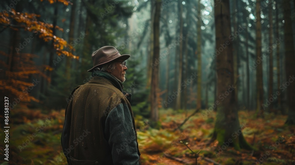 Elderly Man Hiking in the Black Forest in Traditional Bavarian Clothing
Elderly Man Hiking in the Black Forest in Traditional Bavarian Clothing