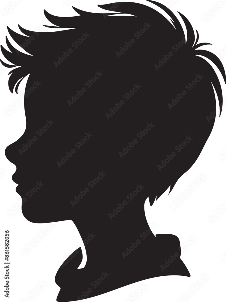 A Boy portrait Vector Silhouette logo A Boy portrait Vector Silhouette logo