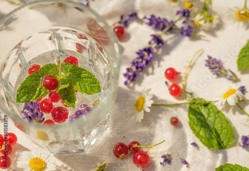 Refreshing drink in hot summer day.