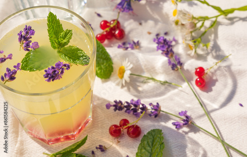 Refreshing drink in hot summer day.