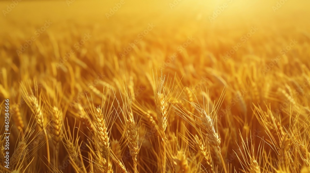 Golden wheat field under the warm setting sun, capturing the beauty of nature and agriculture during harvest season. Golden wheat field under the warm setting sun, capturing the beauty of nature and agriculture during harvest season.