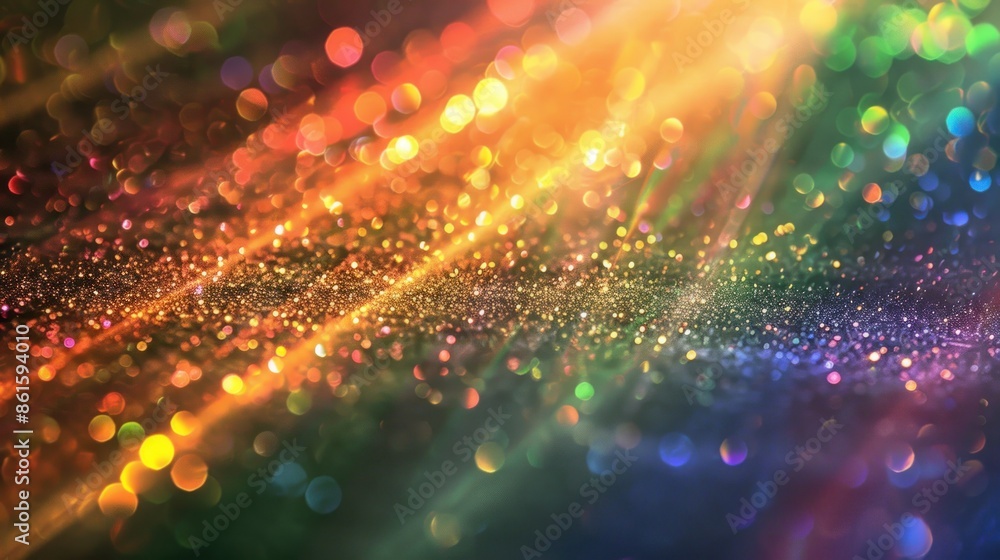 Naklejka premium Background Abstract Texture Rainbow Overlay Sunlight Glitter