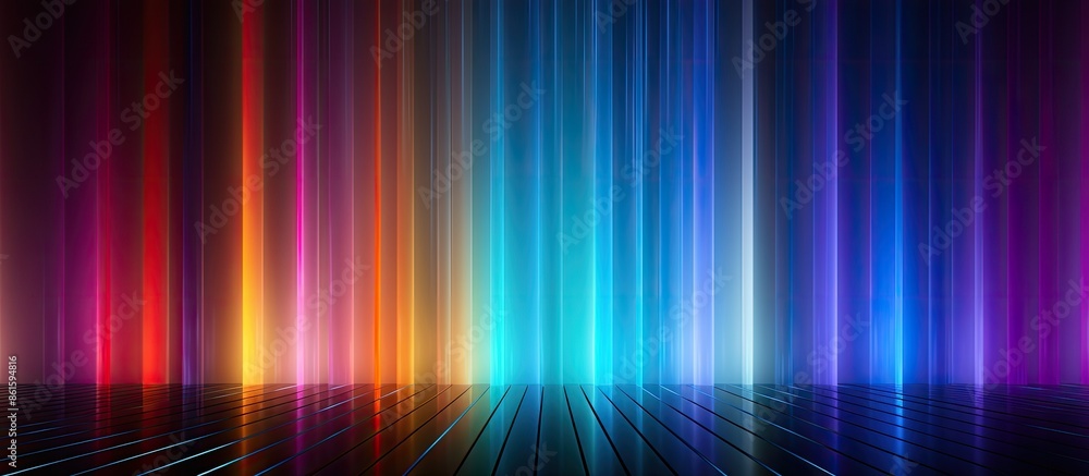 Fototapeta premium Vivid abstract backdrop with diverse stripes and lighting, ideal for a copy space image.