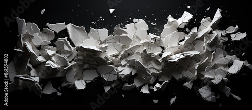 Ripped paper set against a ...