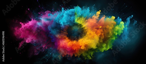 Vibrant rainbow holi paint ...
