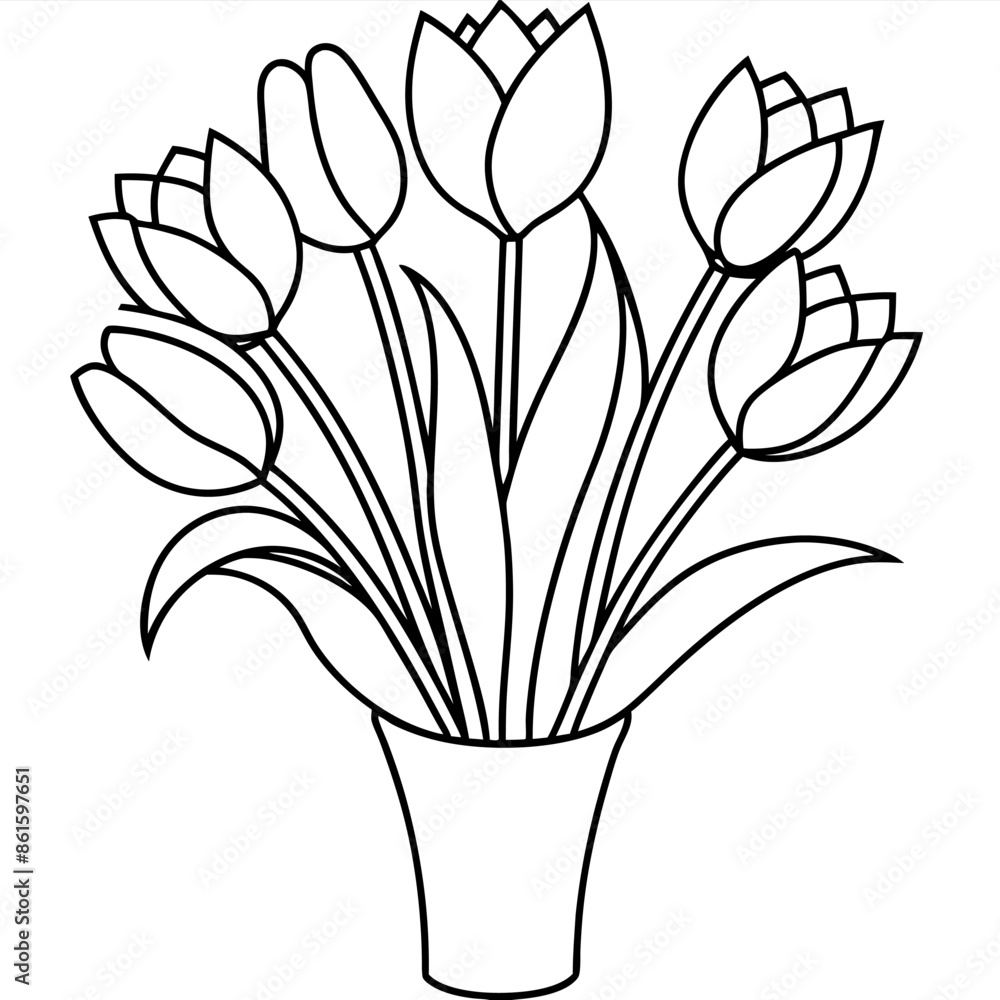Plants with flower coloring pages. Flower outline Plants with flower coloring pages. Flower outline