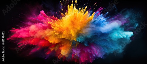 Vibrant rainbow holi paint ...