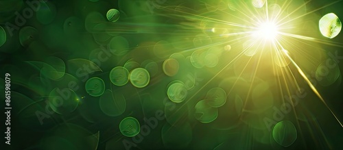 Vibrant green lens flares w...