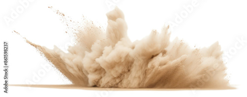 PNG  A Sand flying explosion white white background splattered. photo