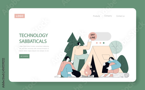 Digital Detox. Flat Vector Illustration