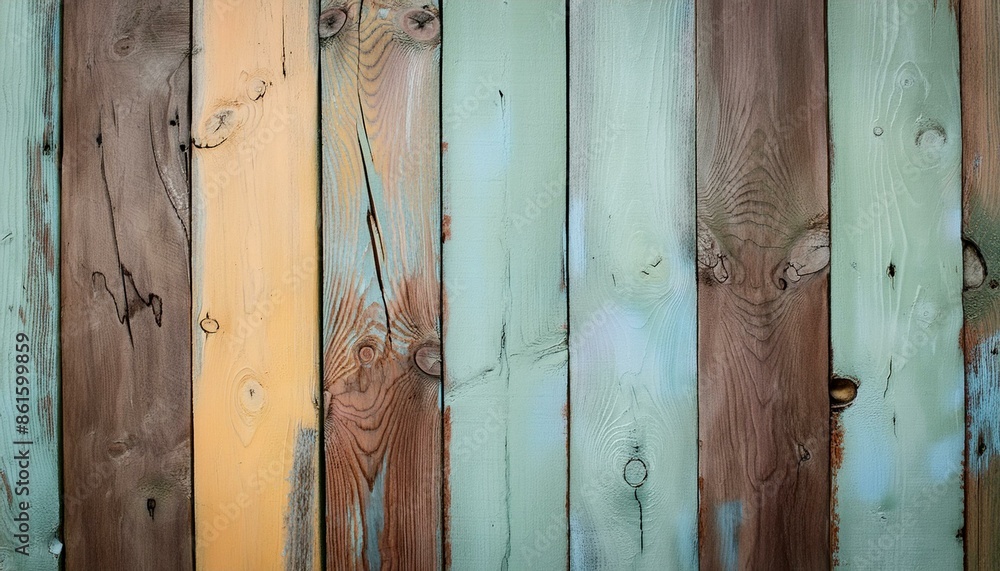 Fototapeta premium Weathered, colorful wood