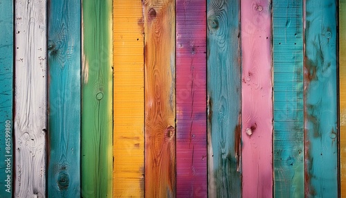 Weathered, colorful wood