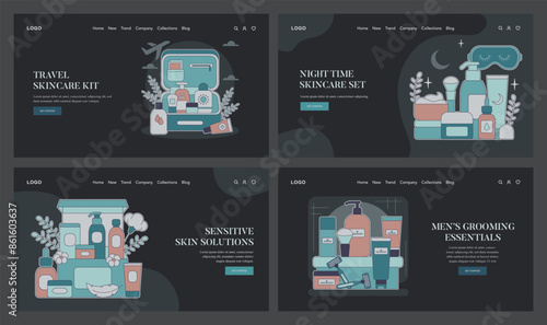 Skincare Toolboxes. Flat Vector Illustration