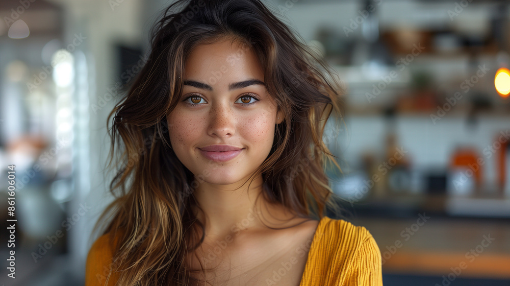 Stunning portrait of a surprised woman in yellow, ideal for business and lifestyle content, capturing expressive emotions Stunning portrait of a surprised woman in yellow, ideal for business and lifestyle content, capturing expressive emotions