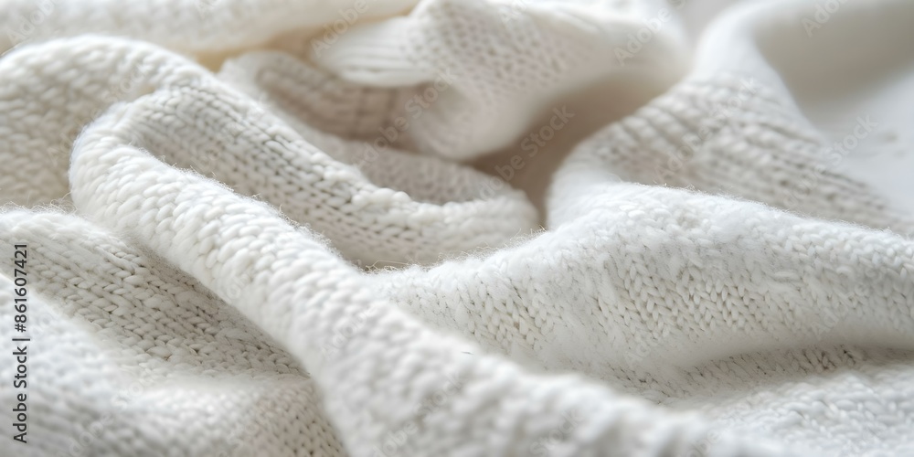 Timeless white cotton fabric with a comforting woolen texture for cozy attire. Concept Cozy Cotton, Timeless Fashion, Woolen Texture, Comfortable Attire, White Fabric Timeless white cotton fabric with a comforting woolen texture for cozy attire. Concept Cozy Cotton, Timeless Fashion, Woolen Texture, Comfortable Attire, White Fabric