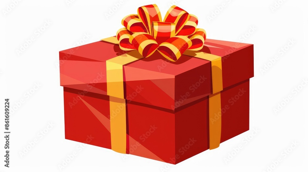 Obraz premium a gift clipart, present element, vector illustration, bright, isolated on white background