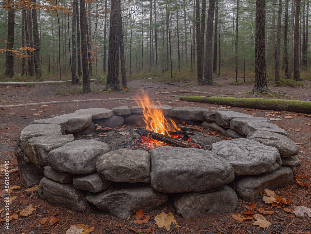 Fire from firewood The bonfire in the evening Fire from firewood The bonfire in the evening