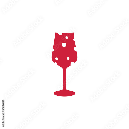 cheese wine glass simple sleek creative geometric modern logo design