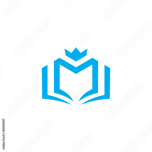 letter M book simple sleek creative geometric modern logo design