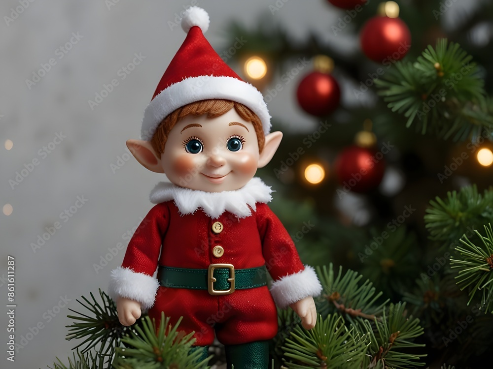 Cute Christmas elf toy. Very high quality images. Generative AI Cute Christmas elf toy. Very high quality images. Generative AI