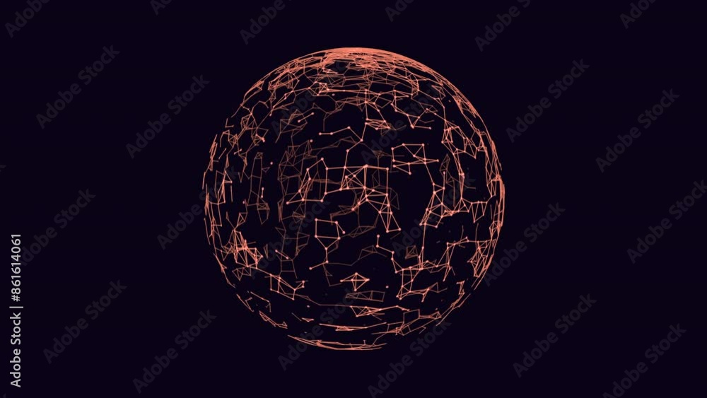 Abstract image of a sphere composed of lines and dots, resembling a planet or celestial body. Open to interpretation due to lack of context Abstract image of a sphere composed of lines and dots, resembling a planet or celestial body. Open to interpretation due to lack of context