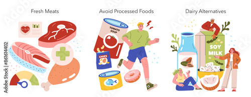Low Histamine Diet. Flat Vector Illustration