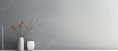 Gray background with an ele...