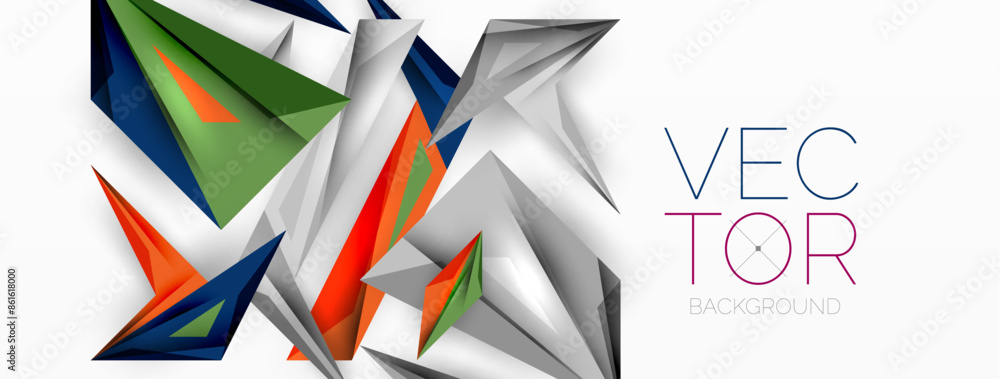 Minimal geometric abstract background. Low poly dynamic triangle design. Trendy techno business template for wallpaper, banner, background or landing Minimal geometric abstract background. Low poly dynamic triangle design. Trendy techno business template for wallpaper, banner, background or landing