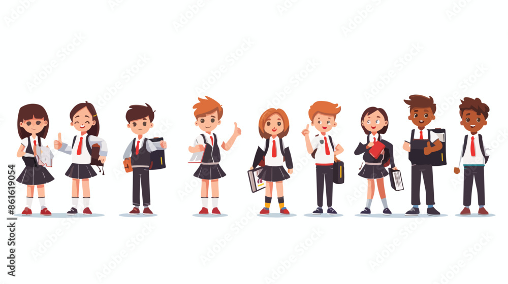 Schoolkid Character Different Poses and Expressions. Schoolkid Character Different Poses and Expressions.