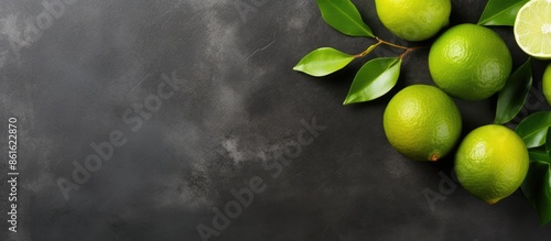 Top view of fresh ripe lime...