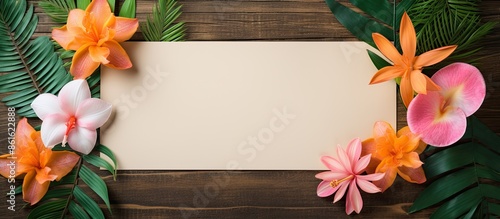 Fresh tropical leaves and f...