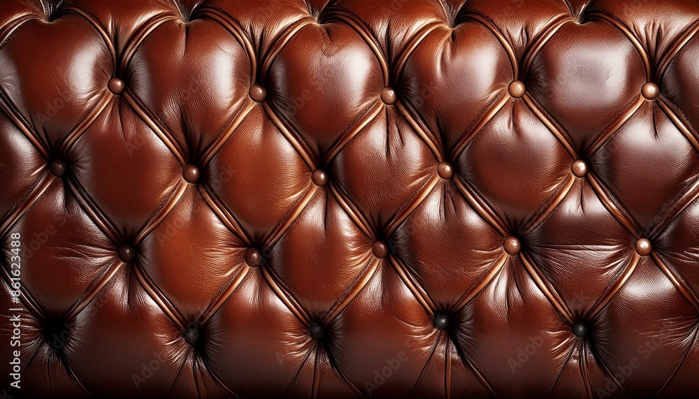 Fototapeta premium Dark Brown Tufted Leather background