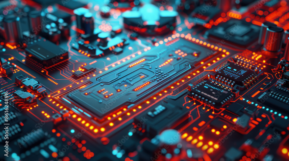 A futuristic background of technology with electronic circuit lines. A futuristic background of technology with electronic circuit lines.