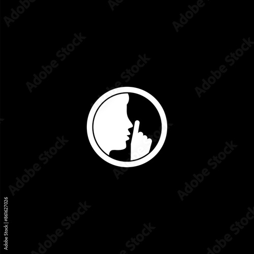 Keep Quiet icon isolated on dark background
