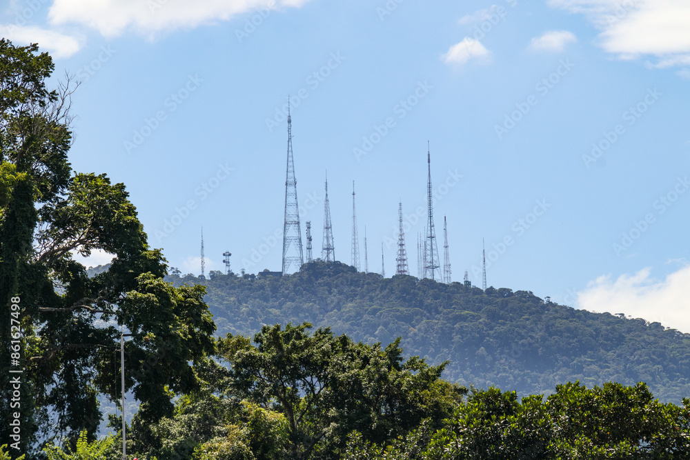 Obraz premium Sumare peak seen from Leblon in Rio de Janeiro.