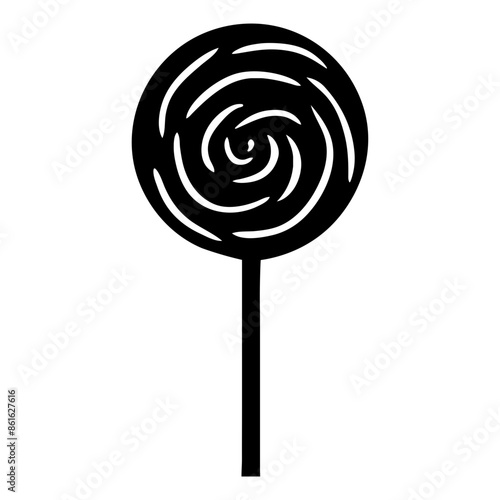 A black and white spiral lollipop