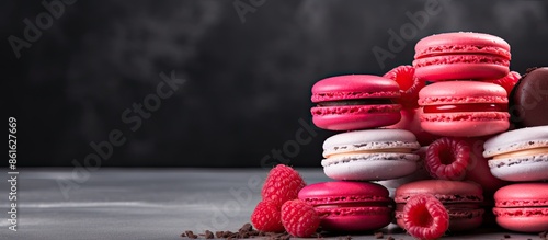 Colorful French macaroons r...