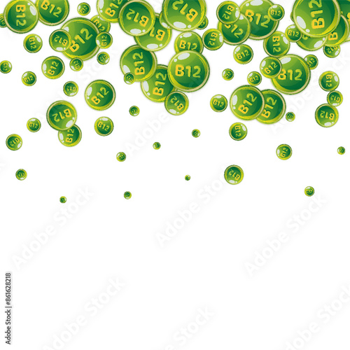 Vitamin B12 messy round pills.