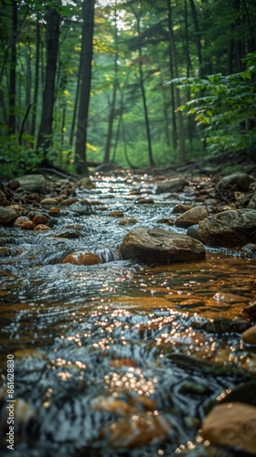 Lush Greenery and Stream